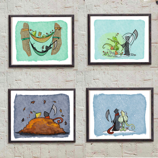 Grim Reaper and Life Activities in the Seasons Bundle - Print