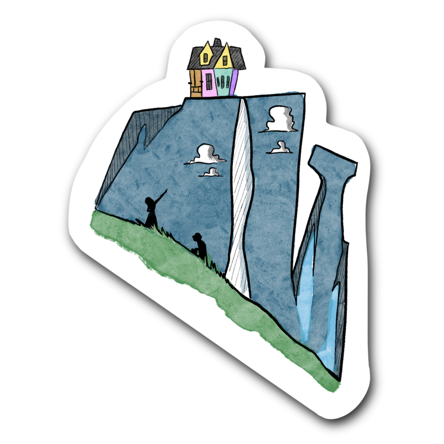 Paradise Falls- Bubble free sticker C5
