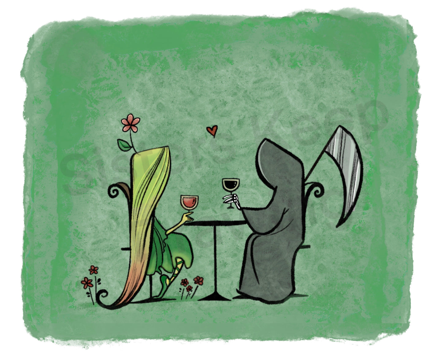 Grim Reaper and Life Downloadable Calendar -instant download digital printable artwork