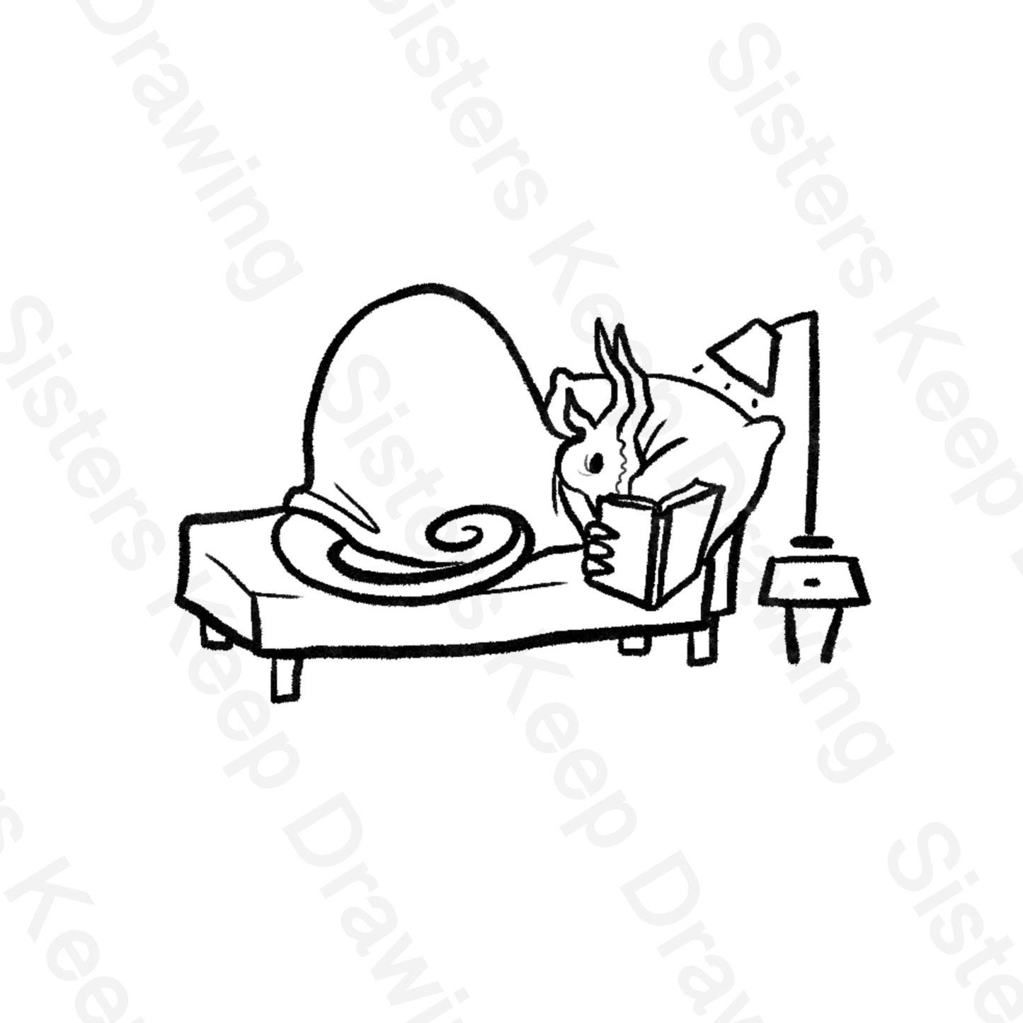 Dragon Reading a Book - Tattoo Transparent Permission PNG- instant download digital printable artwork