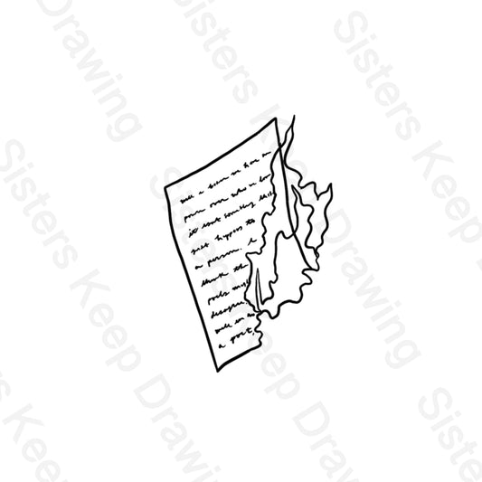 Amy March burning Jo’s book page - Tattoo Transparent Permission PNG