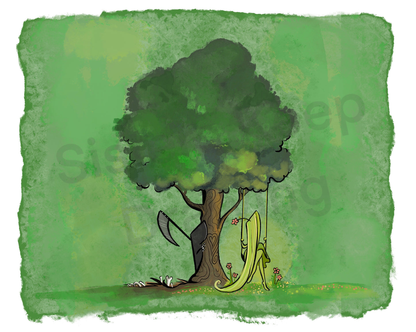 Grim Reaper and Life Downloadable Calendar -instant download digital printable artwork