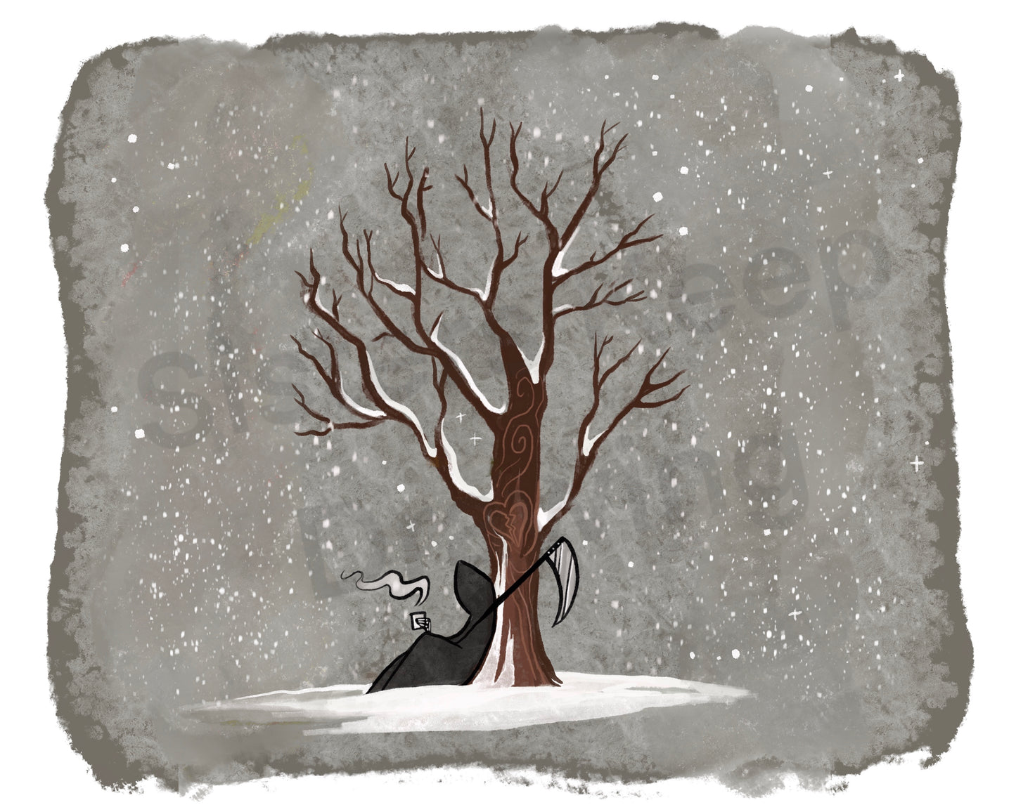 Grim Reaper and Life Downloadable Calendar -instant download digital printable artwork