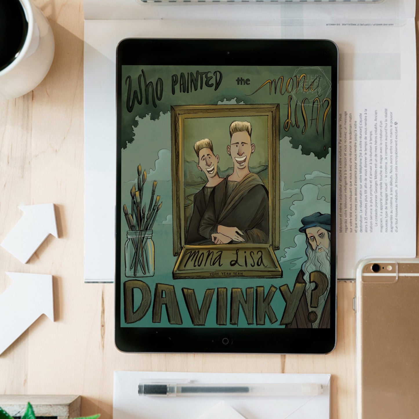 Who Painted the Mona Lisa- instant download digital printable artwork