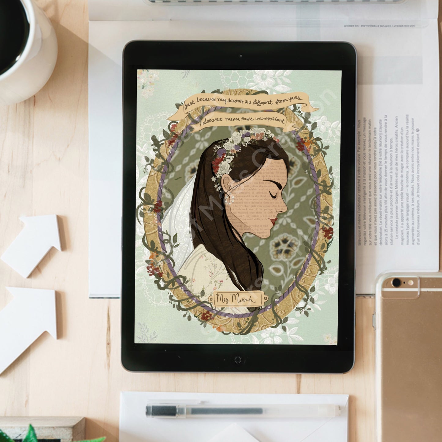 Meg March -instant download digital printable artwork-