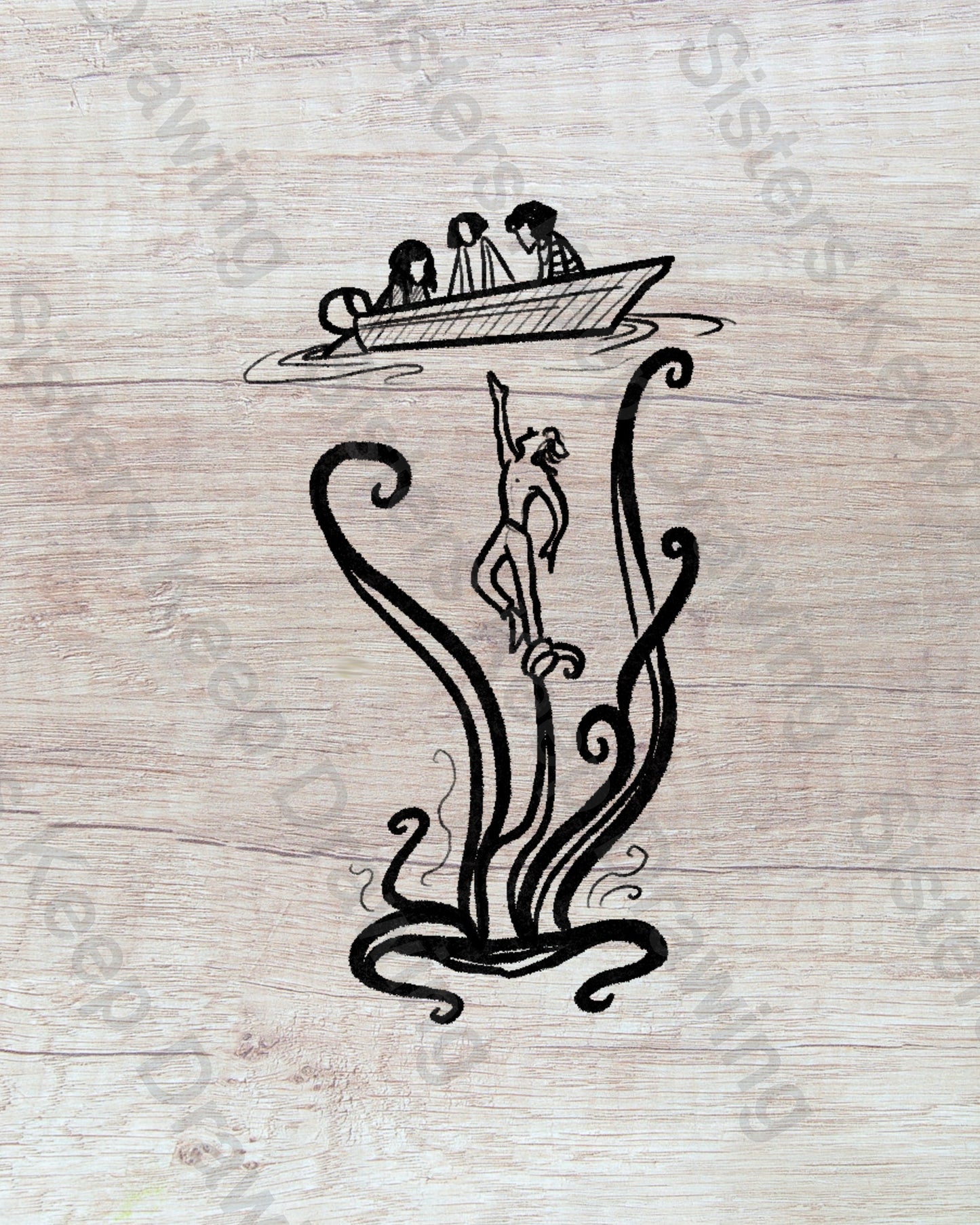 Steve Underwater - Tattoo Transparent Permission PNG