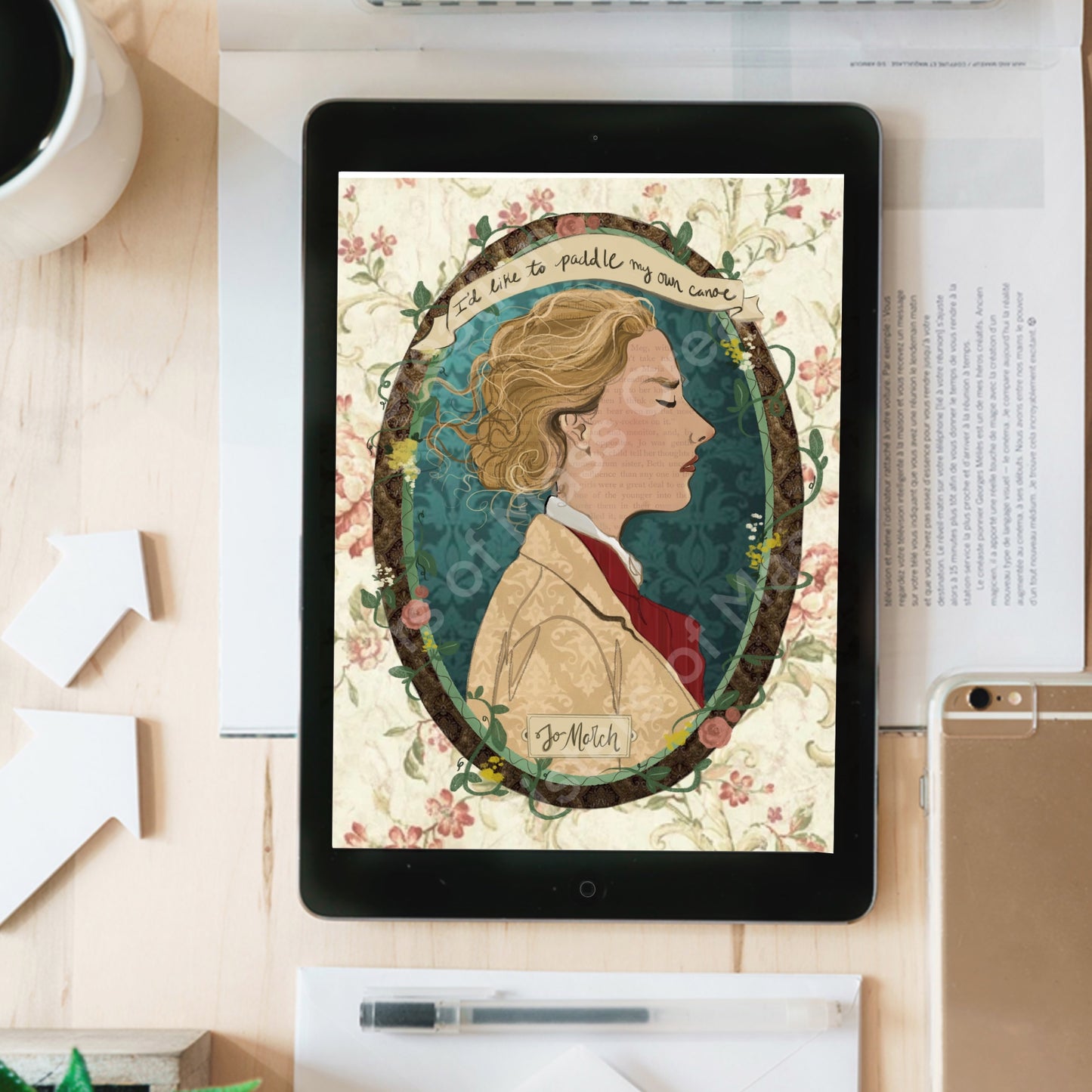 Jo March little women -instant download digital printable artwork