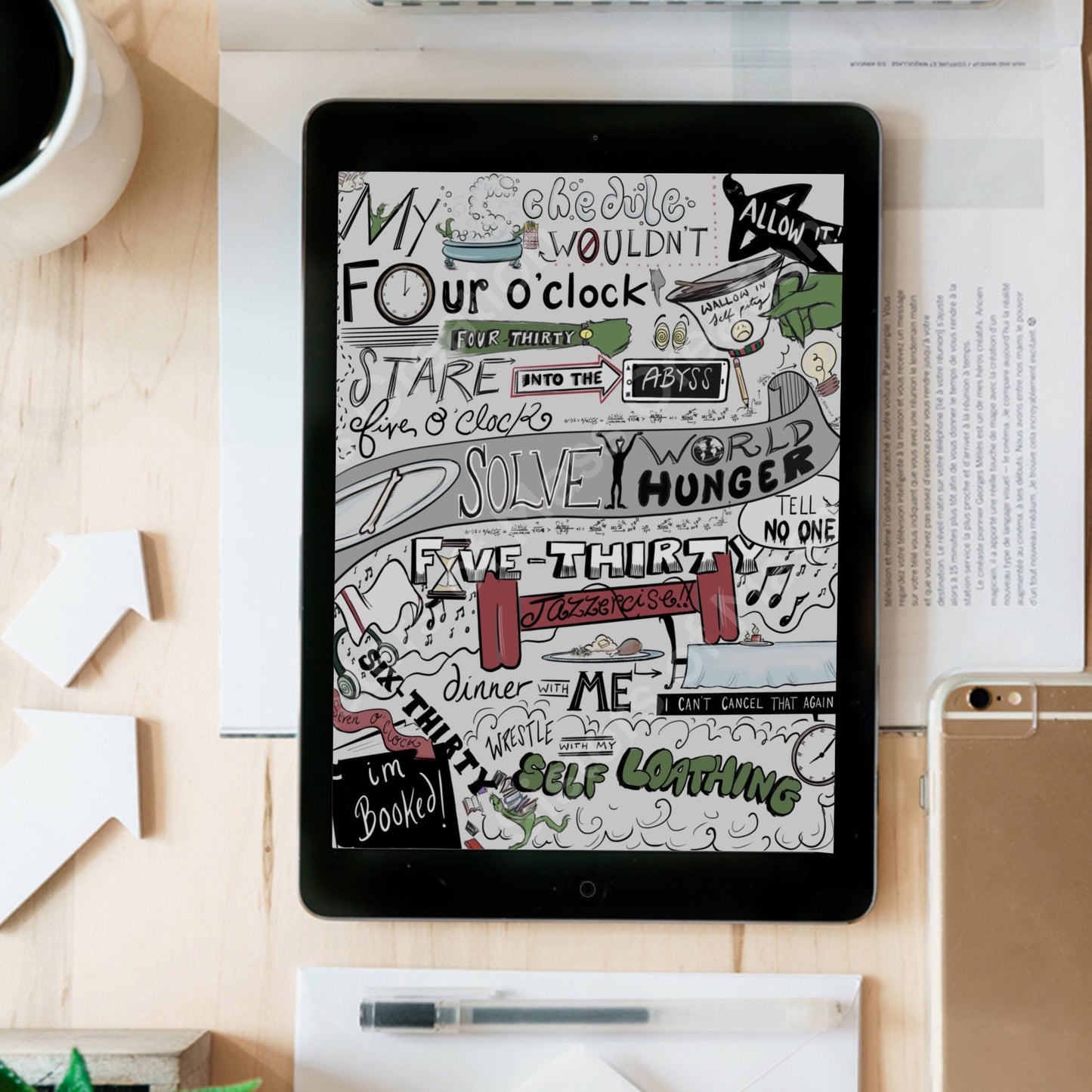 I'm Booked! - Schedule quote- instant download digital printable artwork- funny gift- hand written