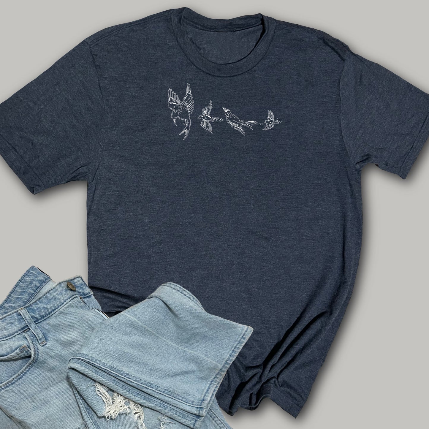 Four Tributes as Birds -Hunger Games- Softstyle Triblend T-Shirt
