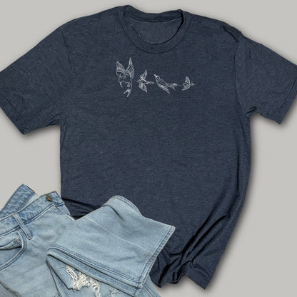 Four Tributes as Birds -Hunger Games- Softstyle Triblend T-Shirt