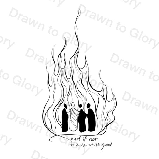 He is With You in the Fire - Bible Tattoo Transparent PNG- instant download digital printable artwork