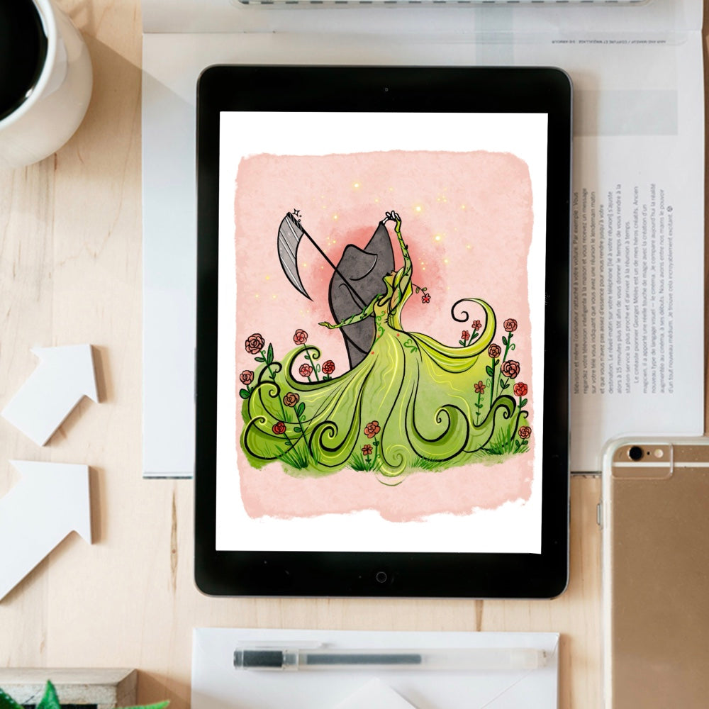 Grim Spins Life- instant download digital printable artwork