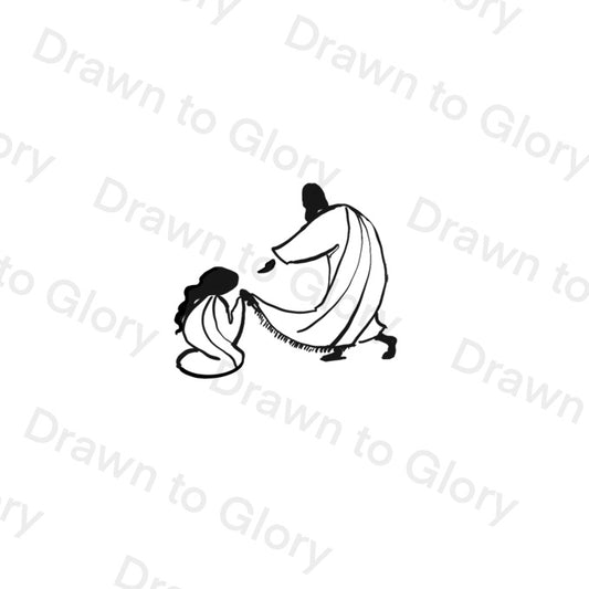 The Woman who was Healed - Mark 5:34 Bible Tattoo Transparent PNG- instant download digital printable artwork