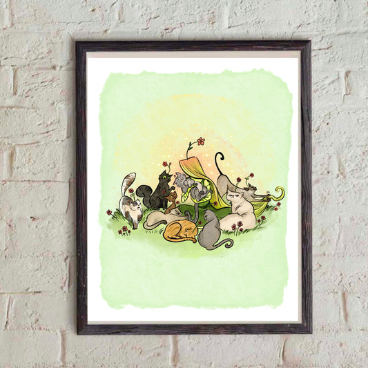 Life and Her Nine Cats-Grim Reaper-Print