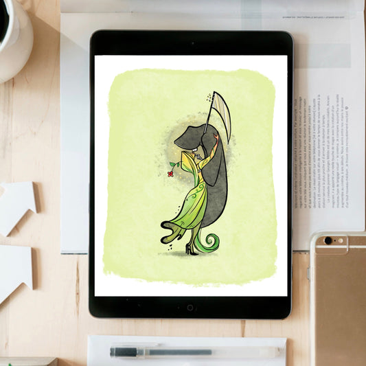(Copy) Kiss of Death-Grim Reaper- instant download digital printable artwork