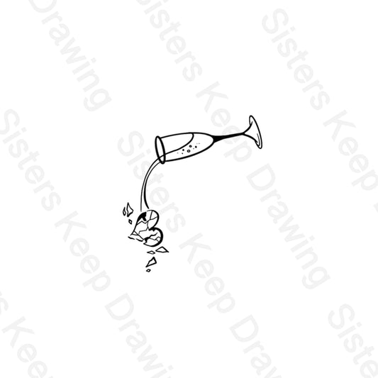 Champagne problems Taylor Swift Inspired tattoo - Tattoo Transparent Permission PNG
