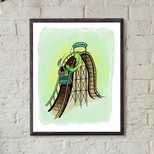 The Roller Coaster of Life and Death-Grim Reaper- Print