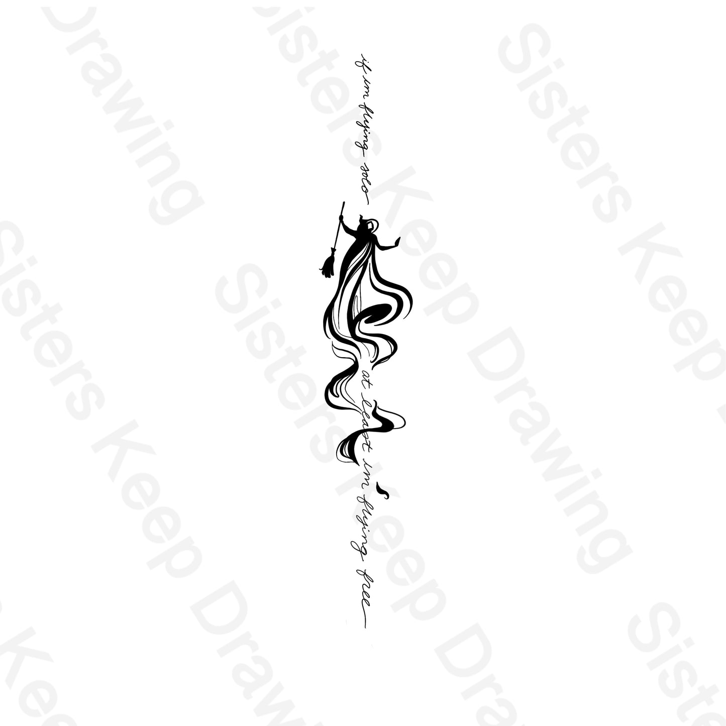At Least Im Flying Free- Wicked Inspired- Tattoo Transparent Permission PNG