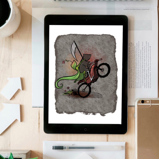 Grim and Life Dirtbike-instant download digital printable artwork