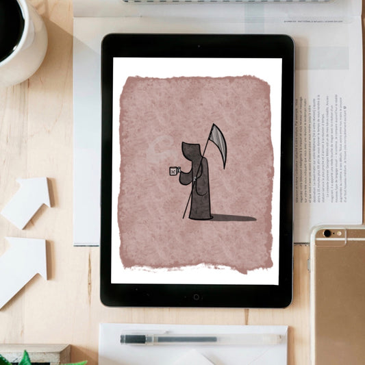 Grim Drinks coffee- instant download digital printable artwork
