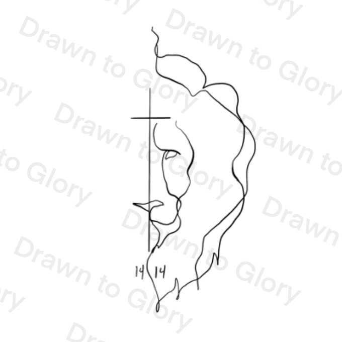 Lion and cross- Exodus 14:14 - instant download digital printable artwork