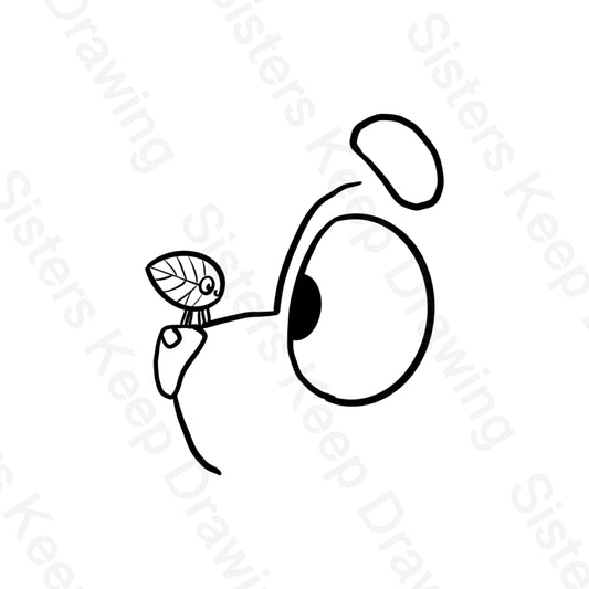 Bingo with a Leaf Bug - Bluey Inspired - Tattoo Transparent Permission PNG-