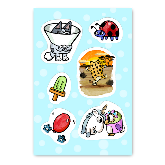 Blue Sticker Sheet