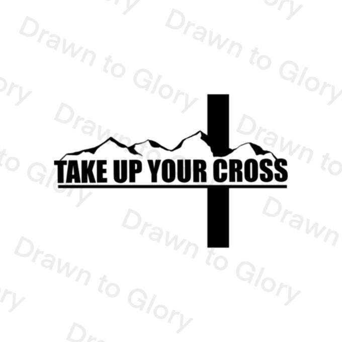 Take Up Your Cross- Bible Tattoo Transparent PNG- instant download digital printable artwork
