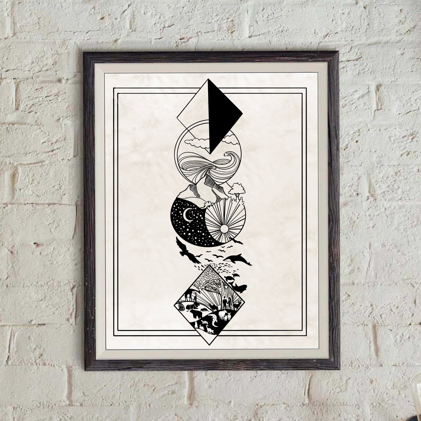 Creation Days Print- Black and White