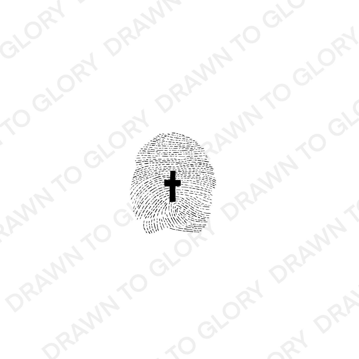 Cross in Fingerprint - Bible Tattoo Transparent PNG- instant download digital printable artwork (Copy)