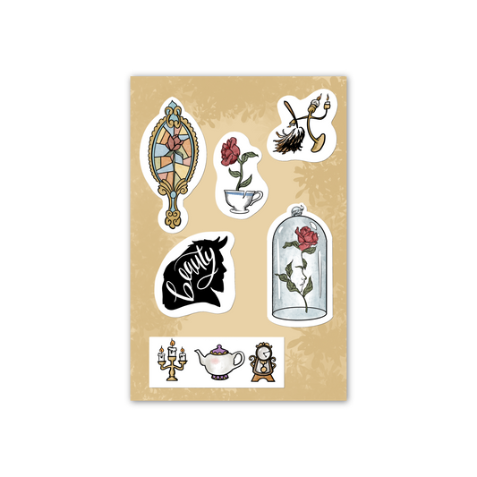 Beauty and the Beast inspired Sticker Sheete