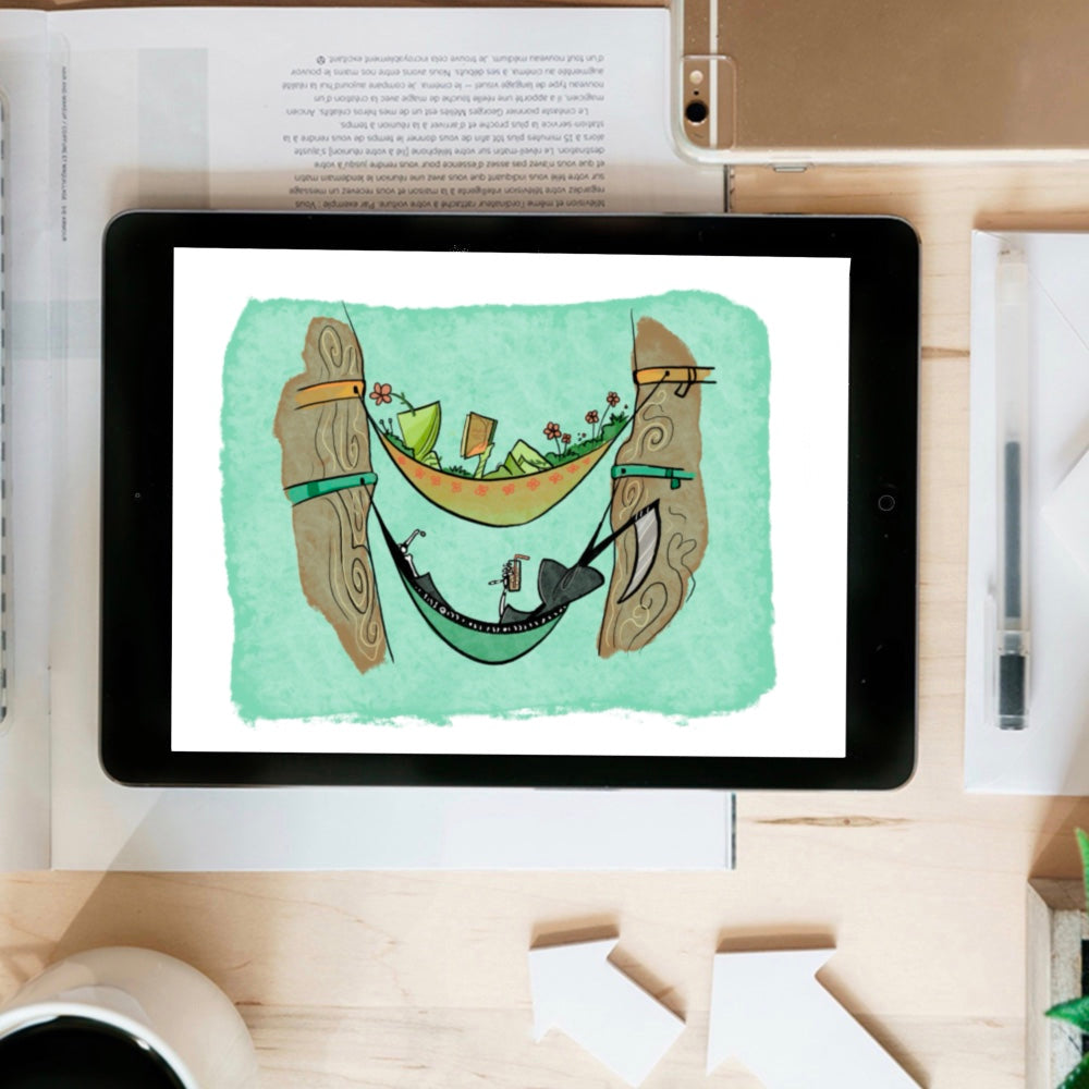 Grim and Life Hammock -Grim Reaper- instant download digital printable artwork