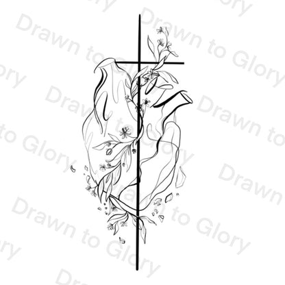 New Heart - Ezekiel 36:26 - Bible Tattoo Transparent PNG- instant download digital printable artwork