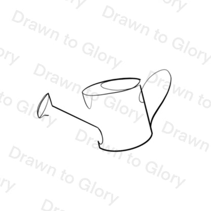 Wateringcan - Flowers- Bible Tattoo Transparent PNG- instant download digital printable artwork