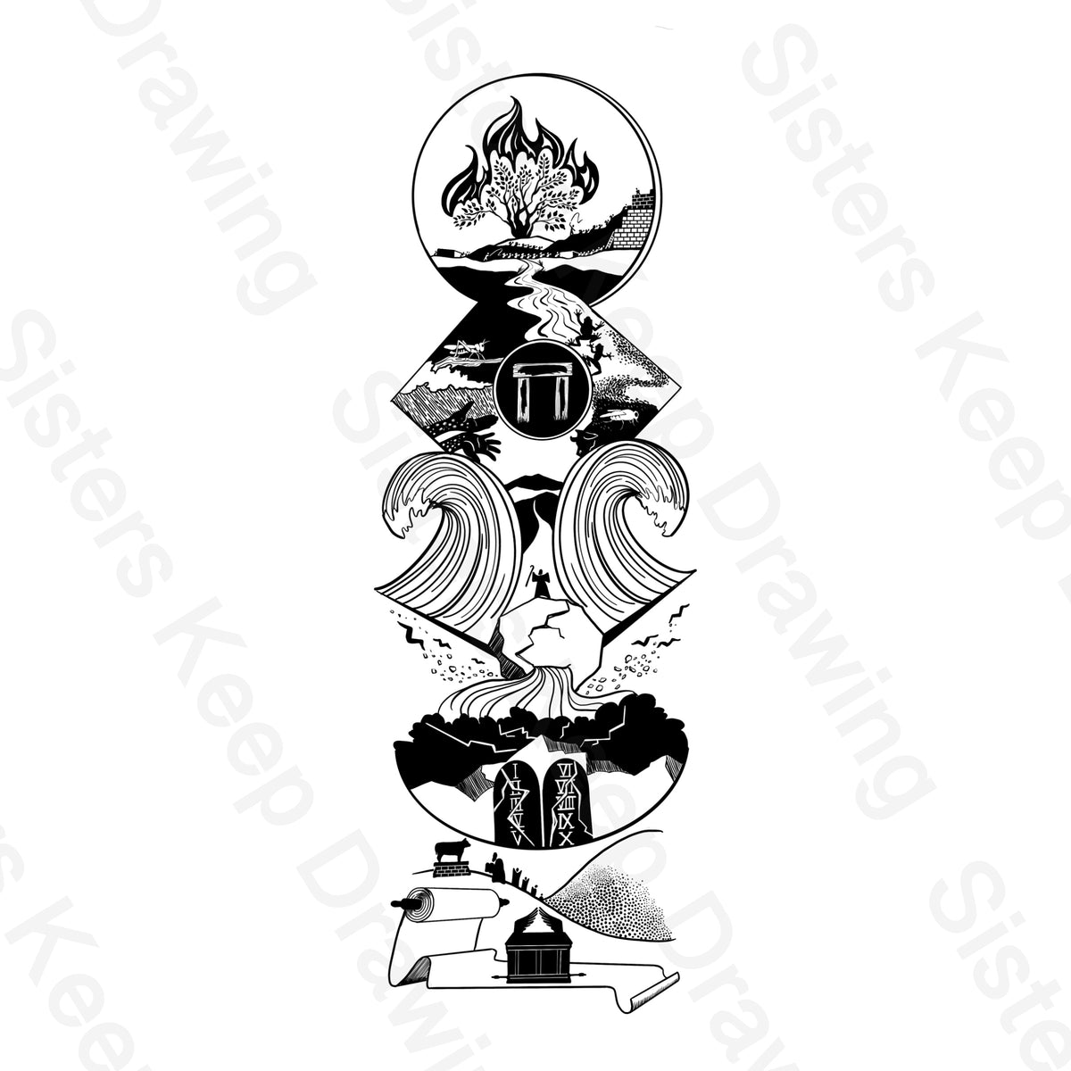 Exodus - Bible Tattoo Transparent PNG- instant download digital printa ...