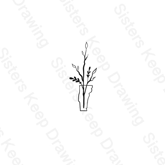 Vermont Vase Noah Kahan Inspired tattoo - Tattoo Transparent Permission PNG