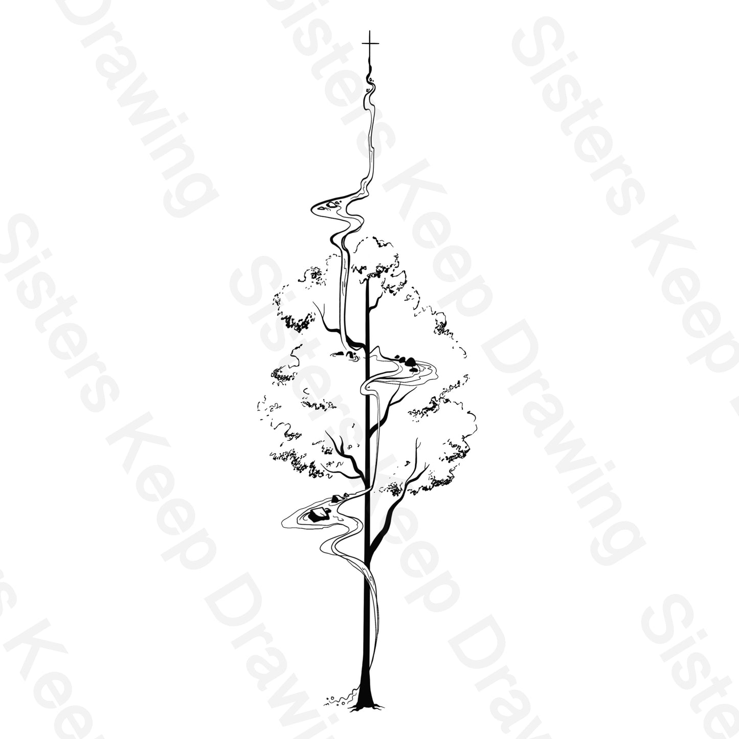 A Tree Planted by a Stream-Spine Tattoo-Tattoo Transparent PNG
