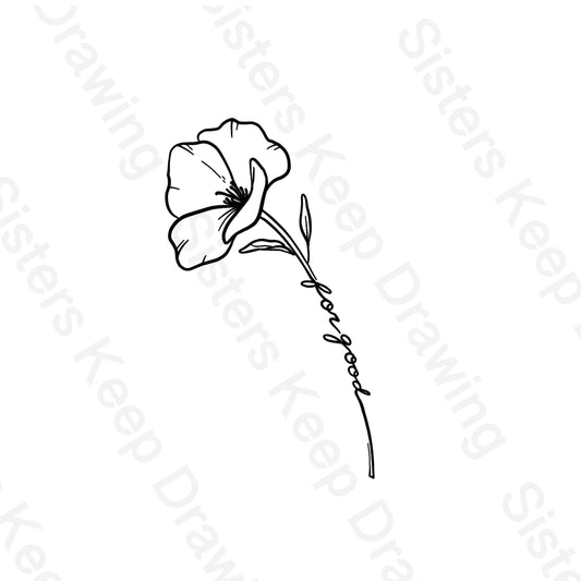 For Good Poppy -Wicked Inspired- Tattoo Transparent Permission PNG