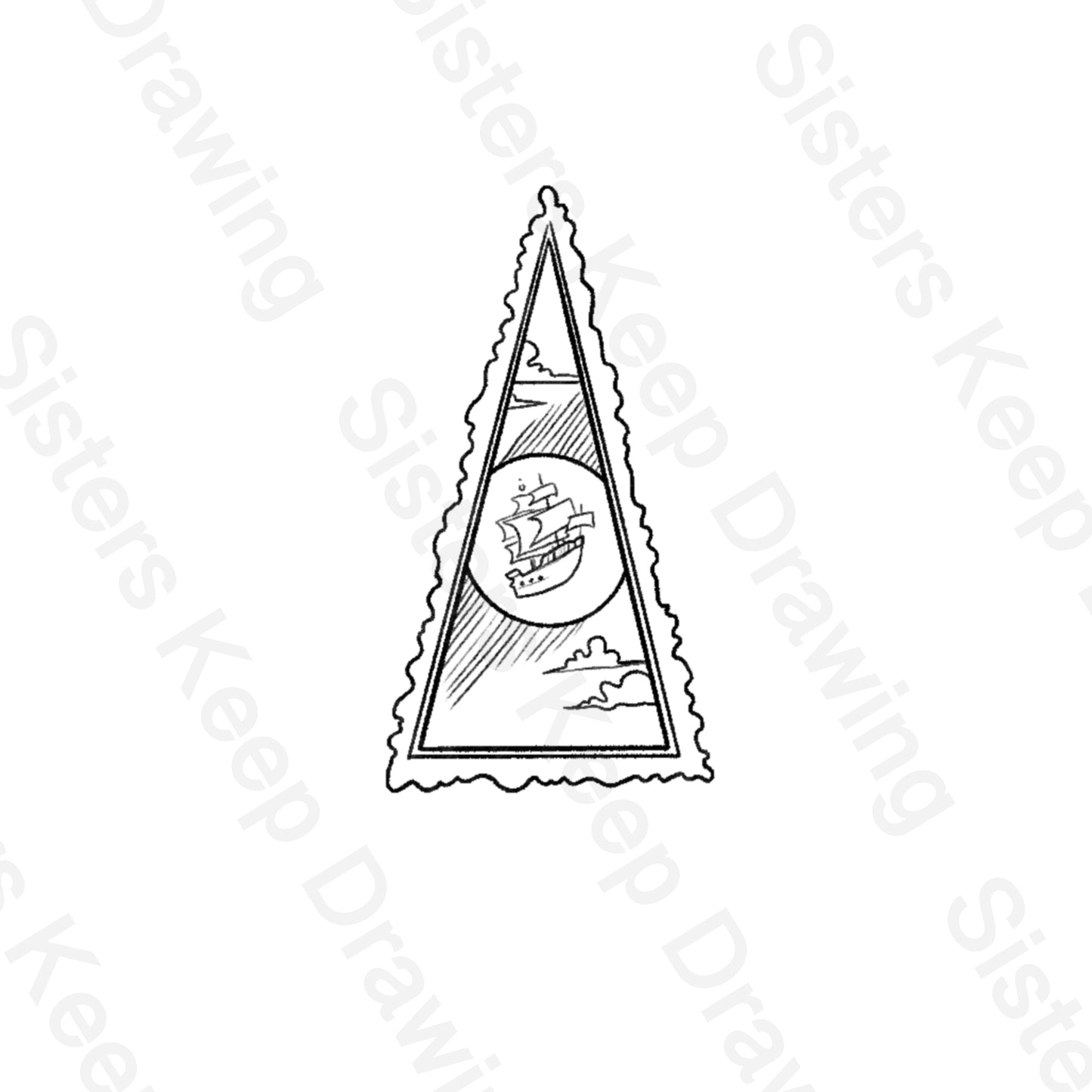 Ship Portal Treasure Planet - Tattoo Transparent PNG- instant download digital printable art