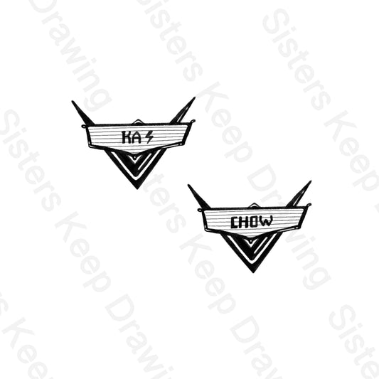 Cars Ka - Chow matching Tattoo Transparent Permission PNG- instant download digital printable artwork