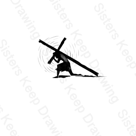 Carrying His Cross -Tattoo Transparent PNG