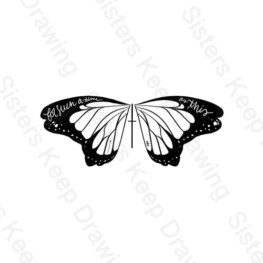 Butterfly For Such a Time as This-Esther-Tattoo Transparent PNG