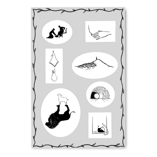 Jesus' Miracles in Black and White Sticker Sheet