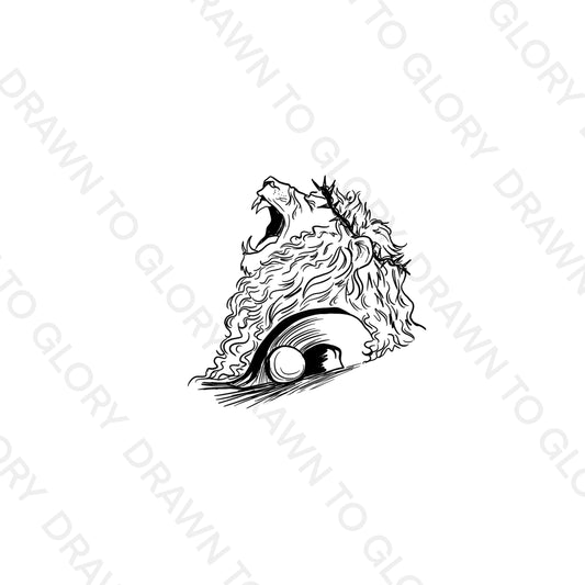 Lion with Empty Tomb - Tattoo Transparent PNG