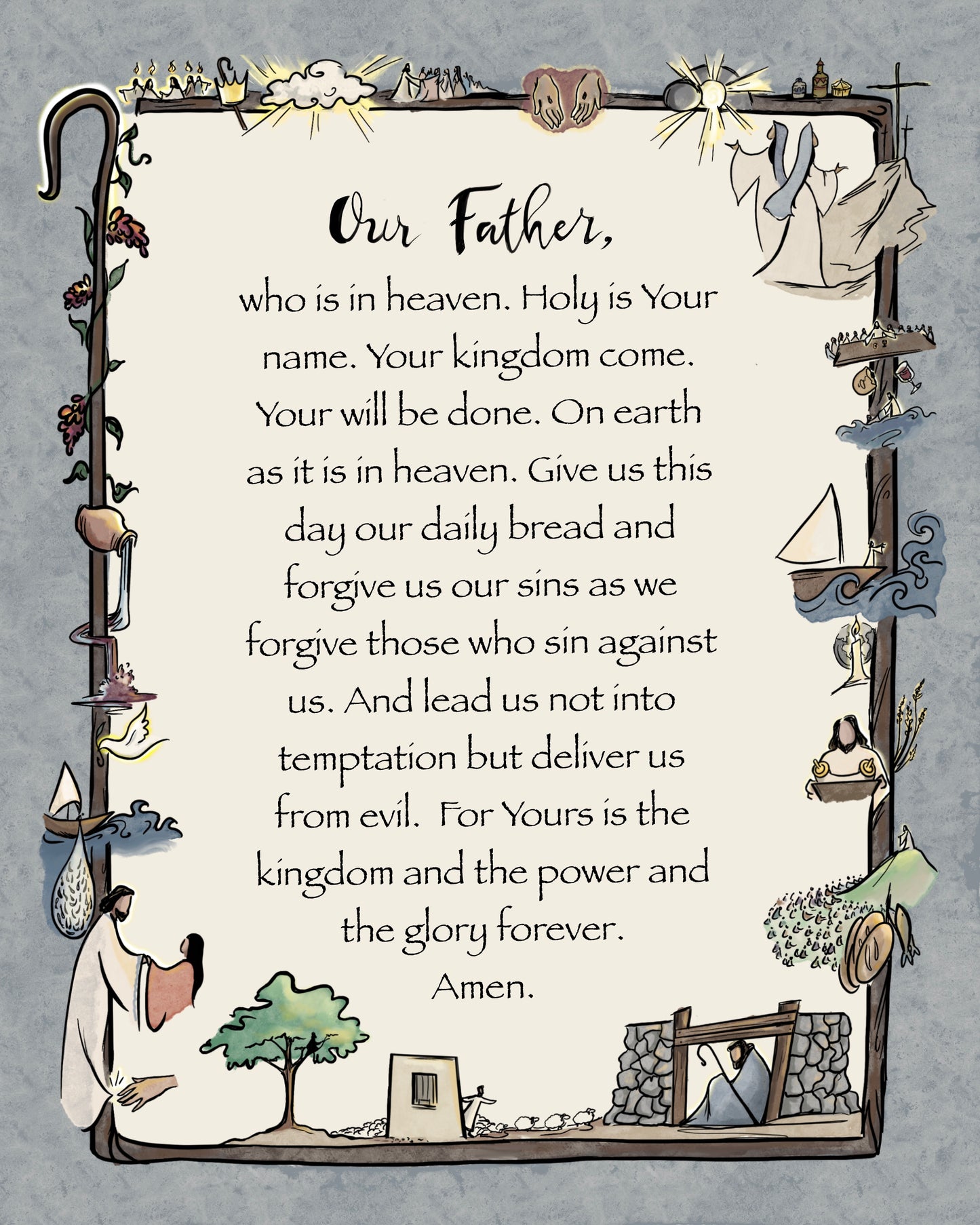 The Lord's Prayer - Color instant digital download