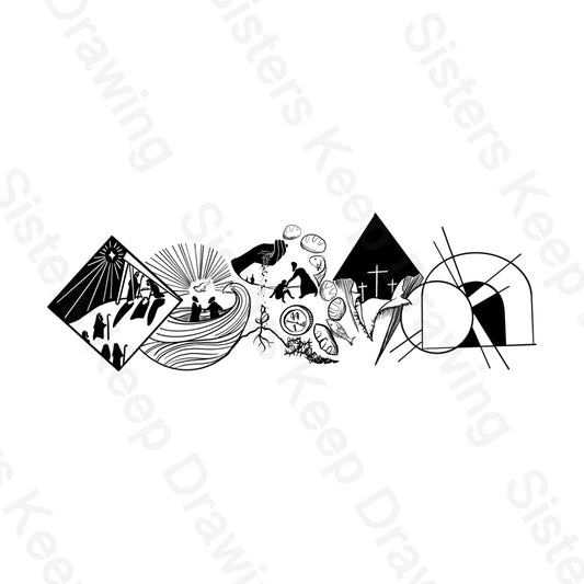 The Book of Luke- Bible Tattoo Transparent PNG- instant download digital printable artwork
