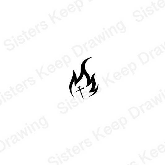 Nails in Flame - Through the Fire - Fight the Good Fight -Bible Tattoo Transparent PNG