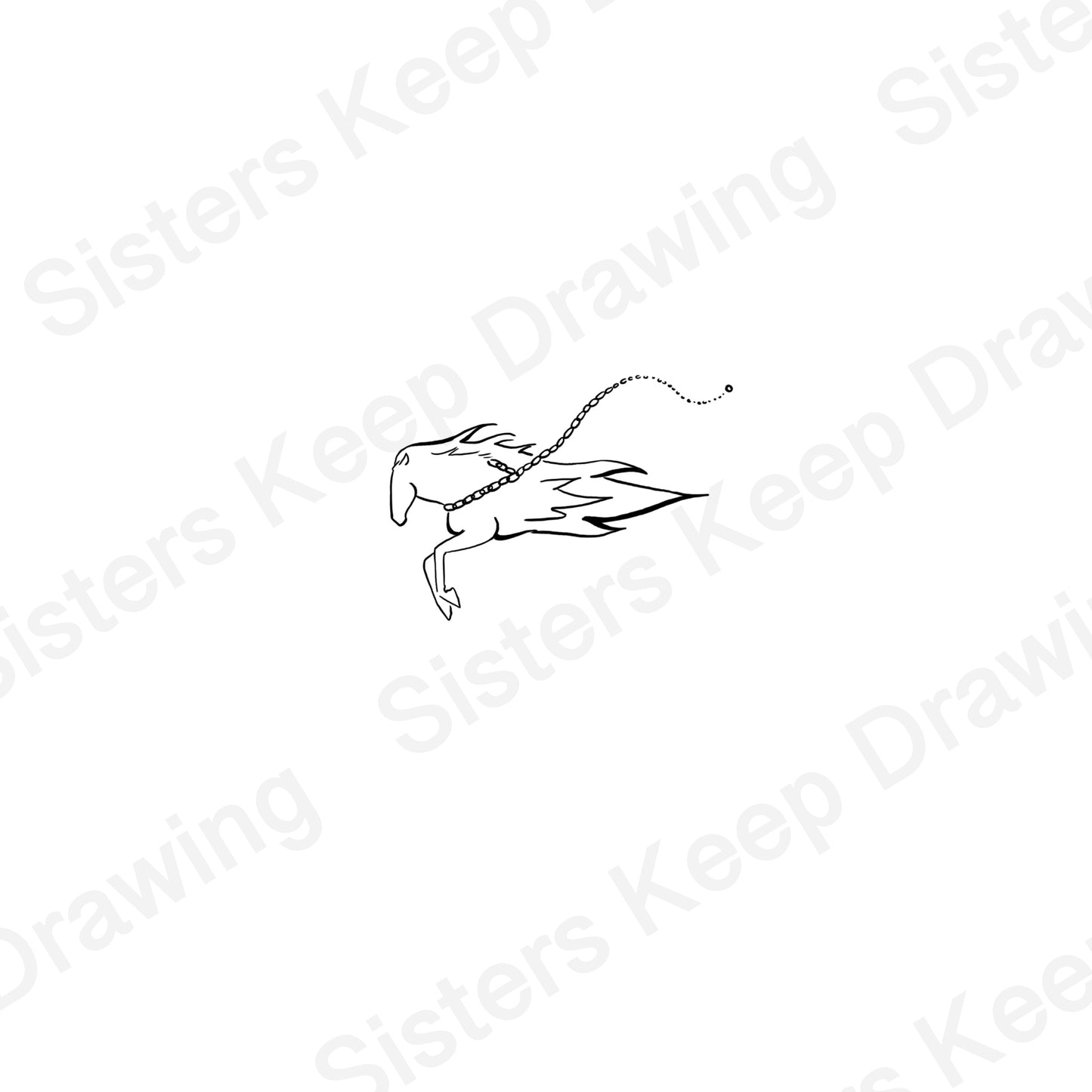 Chain with Fire Horse - Tattoo Transparent Permission PNG- instant download digital printable artwork