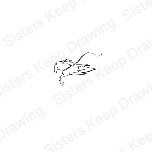 Chain with Fire Horse - Tattoo Transparent Permission PNG- instant download digital printable artwork