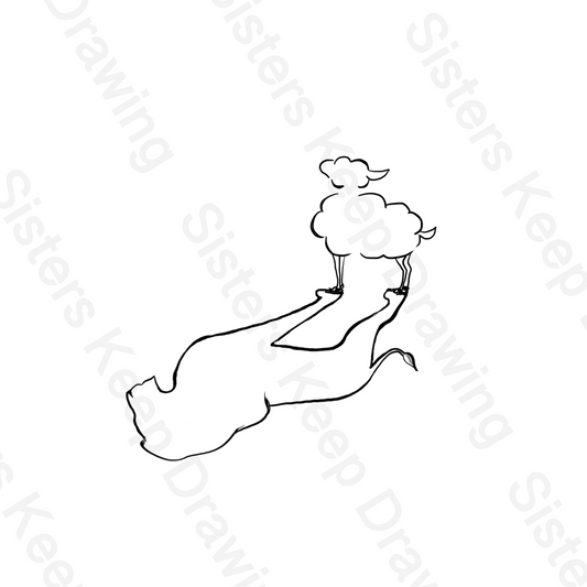 Little Lamb with Lion Shadow - Tattoo Transparent PNG
